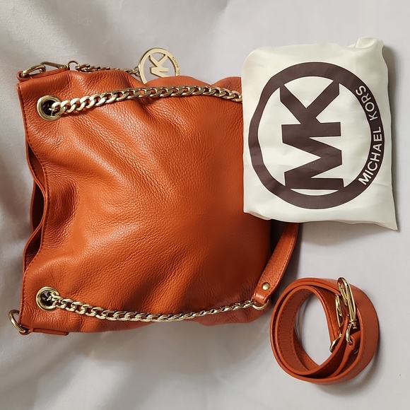 MICHAEL Michael Kors Handbags - MICHAEL Michael Kors Orange Shoulder Bag with Chain Strap